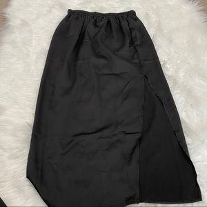 Missguided Satin Midi Split Skirt